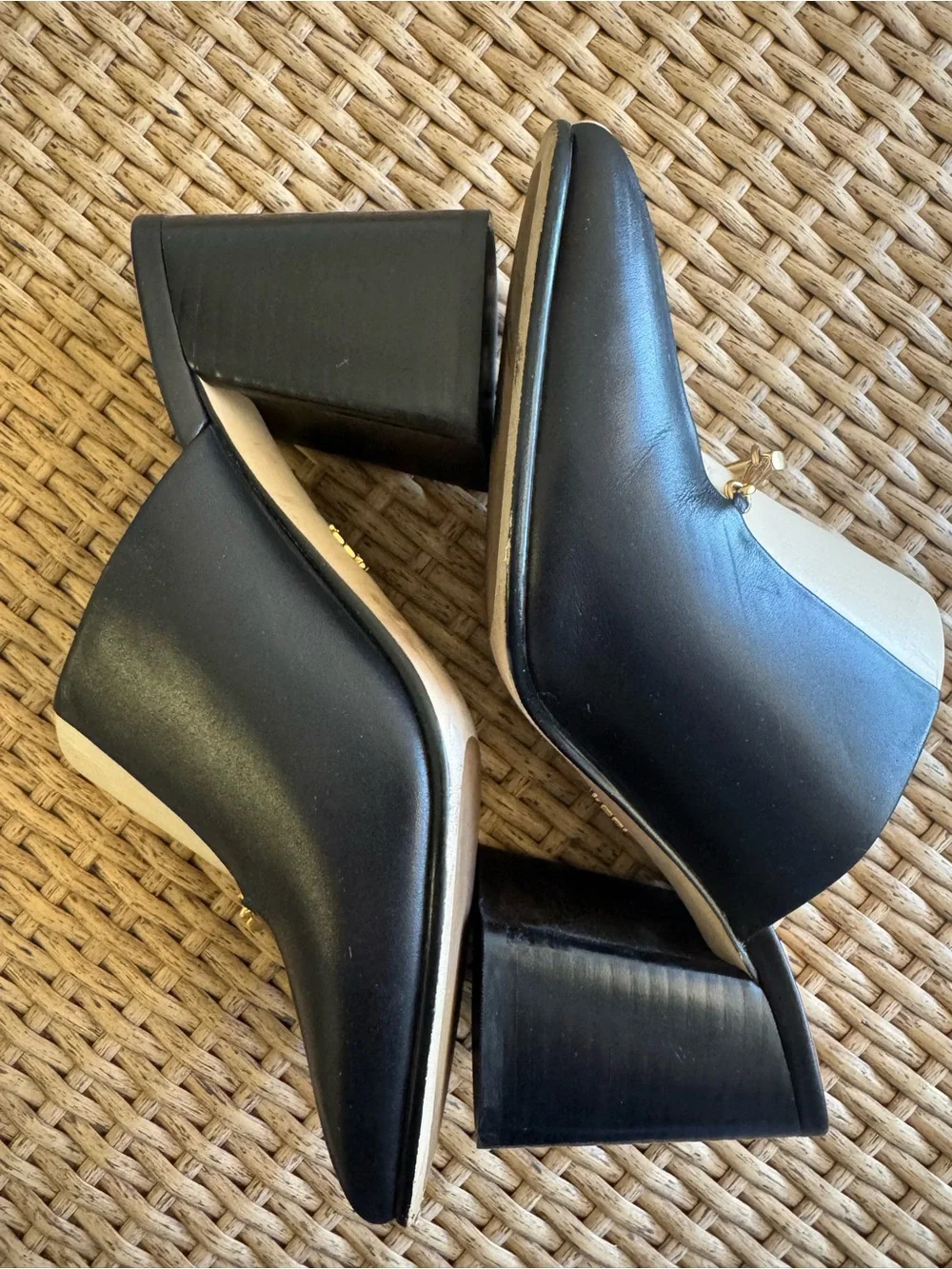 Tory Burch Equestrian Link Heeled Mules - Used
